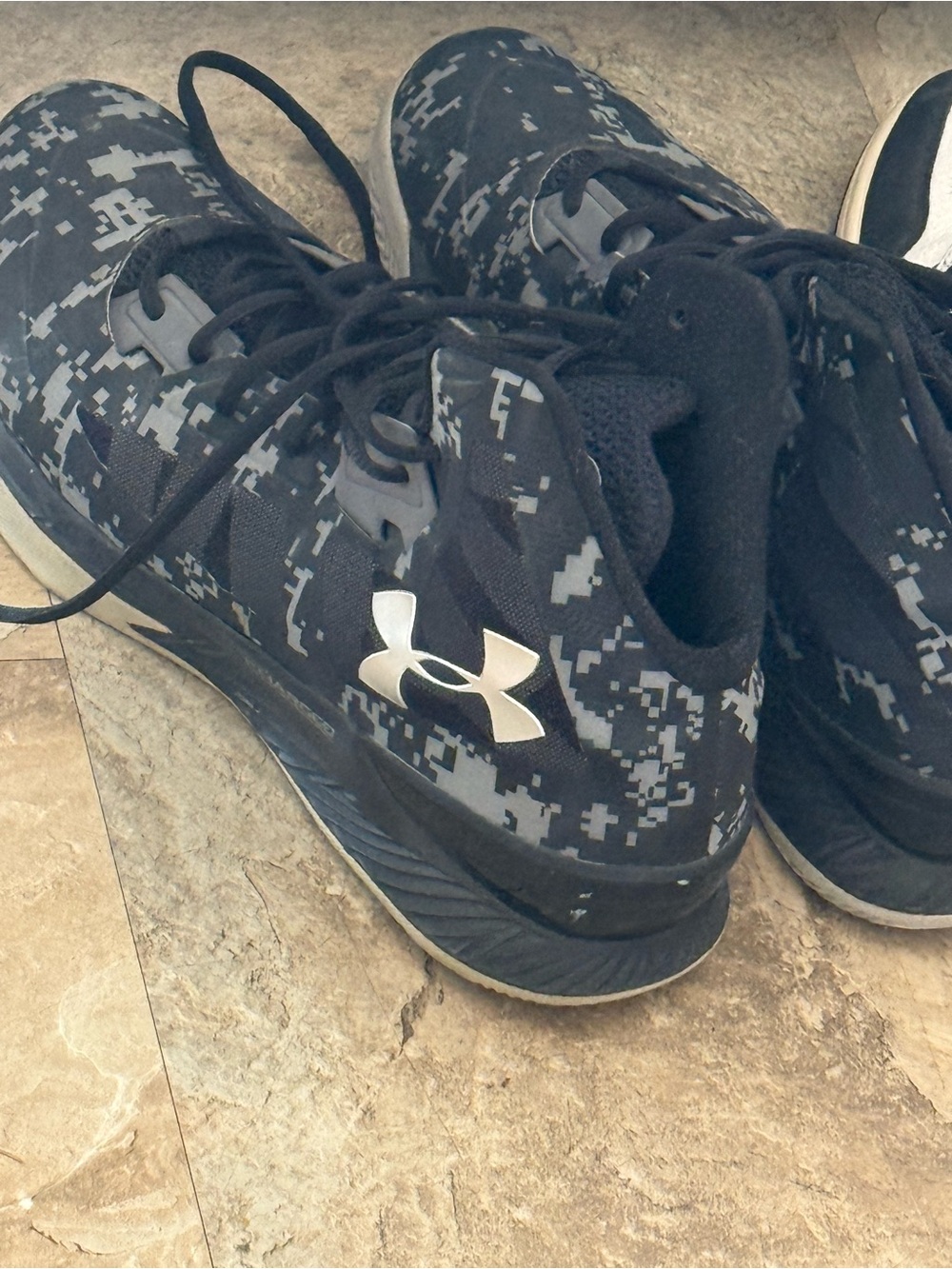 Under Armour Black & Gray Digital Camo Basketball Shoes